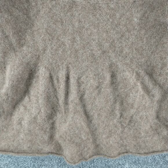 Subtle Luxury Women's Cashmere Sweater Short Sleeve Brown Actual 27x21.5 V-Neck - Picture 7 of 12